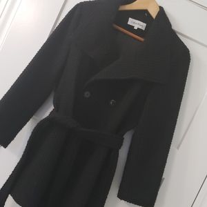 Calvin Klein black dress coat